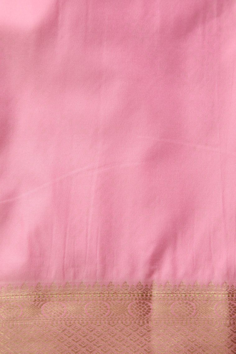 Rose  Red Apoorva Silk Sarees with Gold Zari Thilagam Puttas view 3