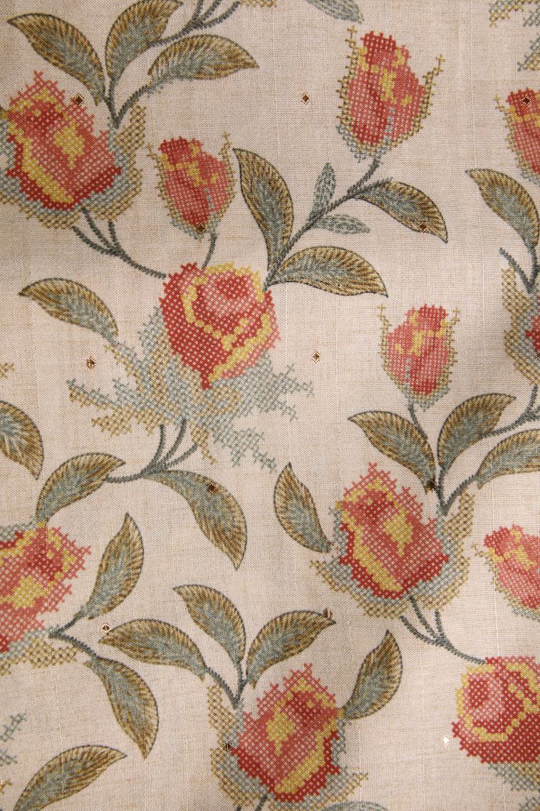 Coral Pink Tussar Saree with Without Zari Zari Mirror Jamiki Puttas view 3