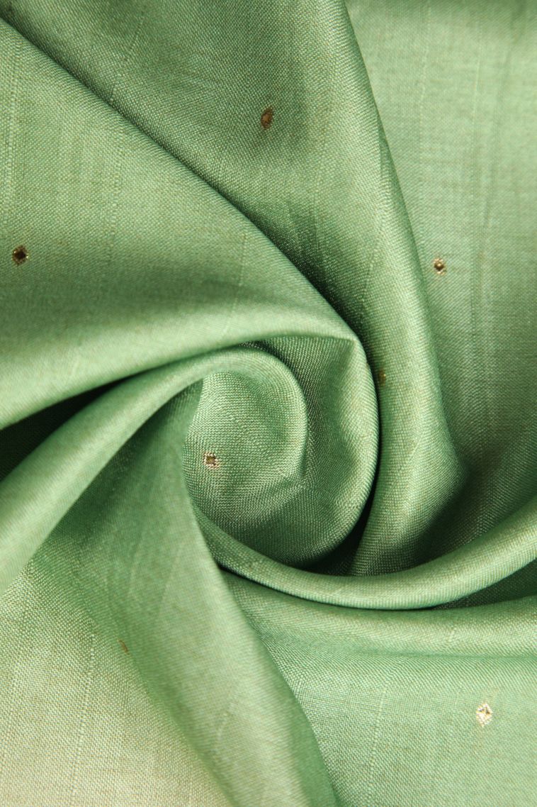Mint Green Tussar Saree with Without Zari Zari Mirror Jamiki Puttas view 4