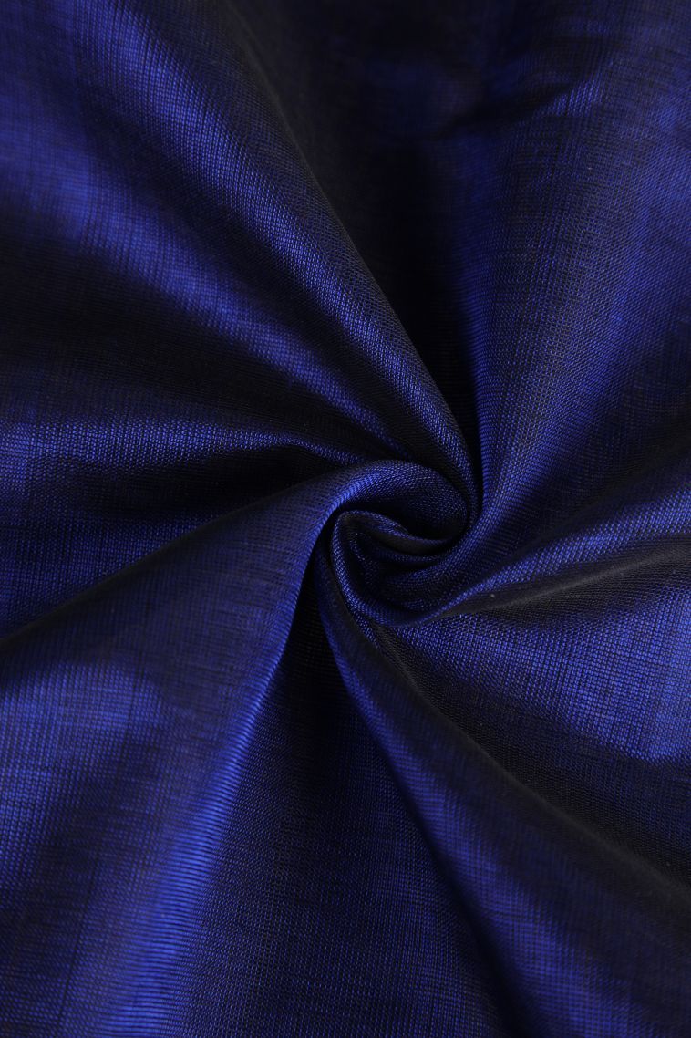 Azure Blue Silk Cotton with Gold Zari Buttis (small Dots Or Motifs) view 4