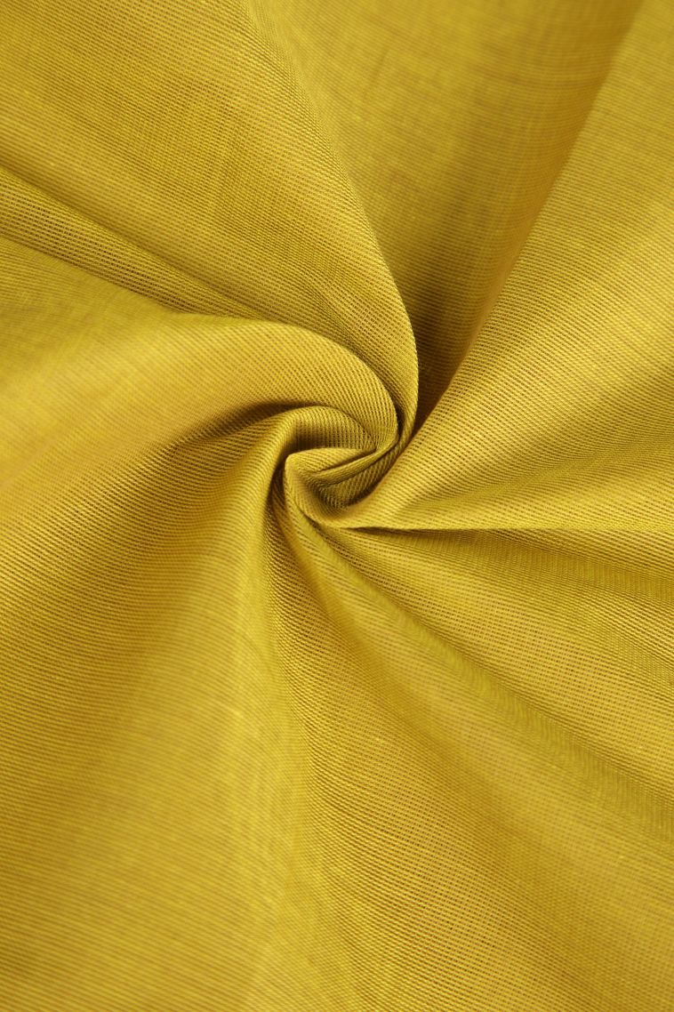 Lemon Yellow Chettinad Cotton Sarees with Without Zari Zari Floral Puttas view 4