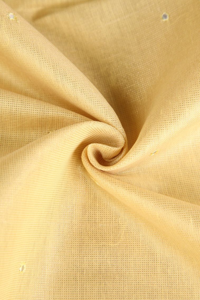 Cookie Yellow Tissue Silk Sarees with Without Zari Zari Plain view 4