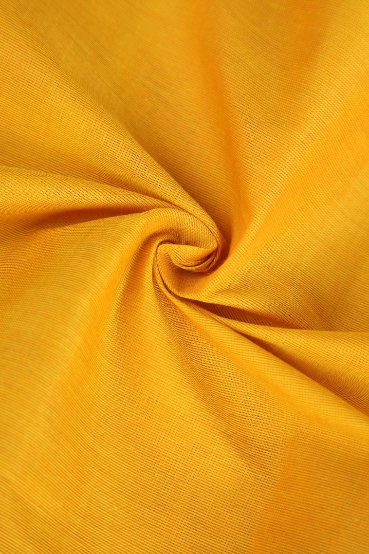 Honey Orange Chettinad Cotton Sarees with Without Zari Zari Floral Puttas view 4