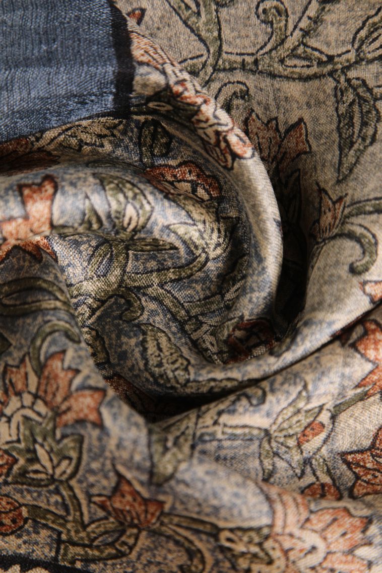 Penny Brown Tussar Saree with Gold Zari Floral Patterns view 4