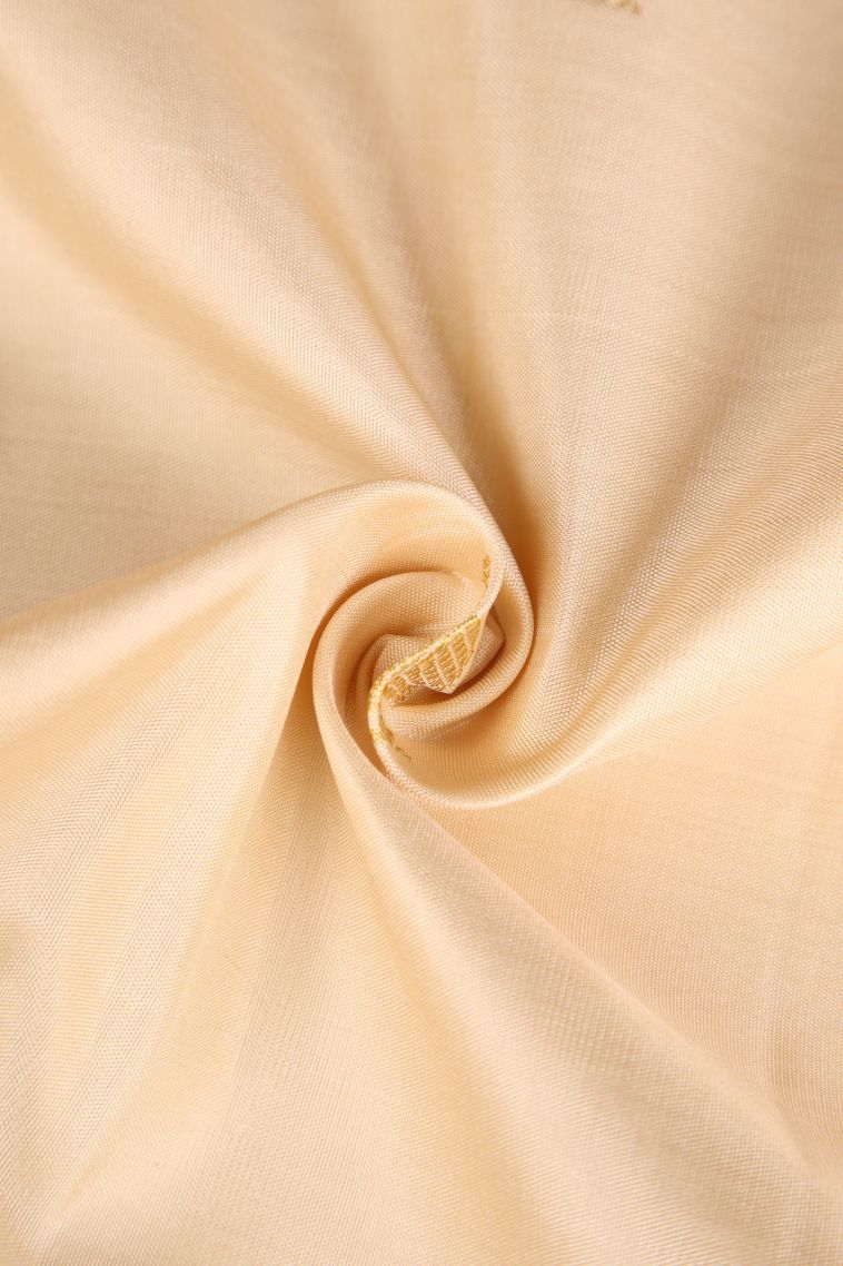 Ivory White Kanchipuram Silk Sarees with Gold Zari Peacock And Rudhractam view 4